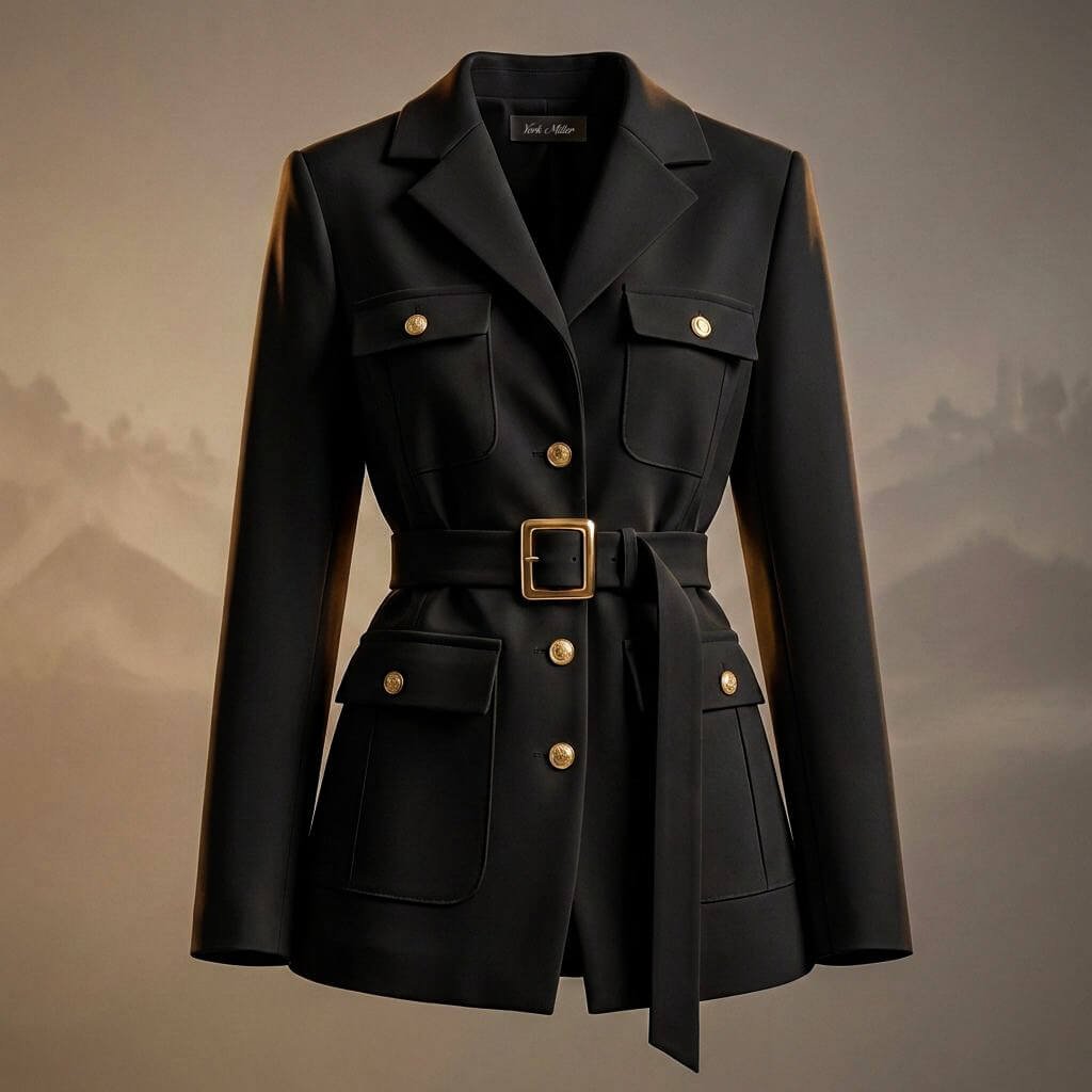 Damen Eleganter Blazer mit Taillengürtel