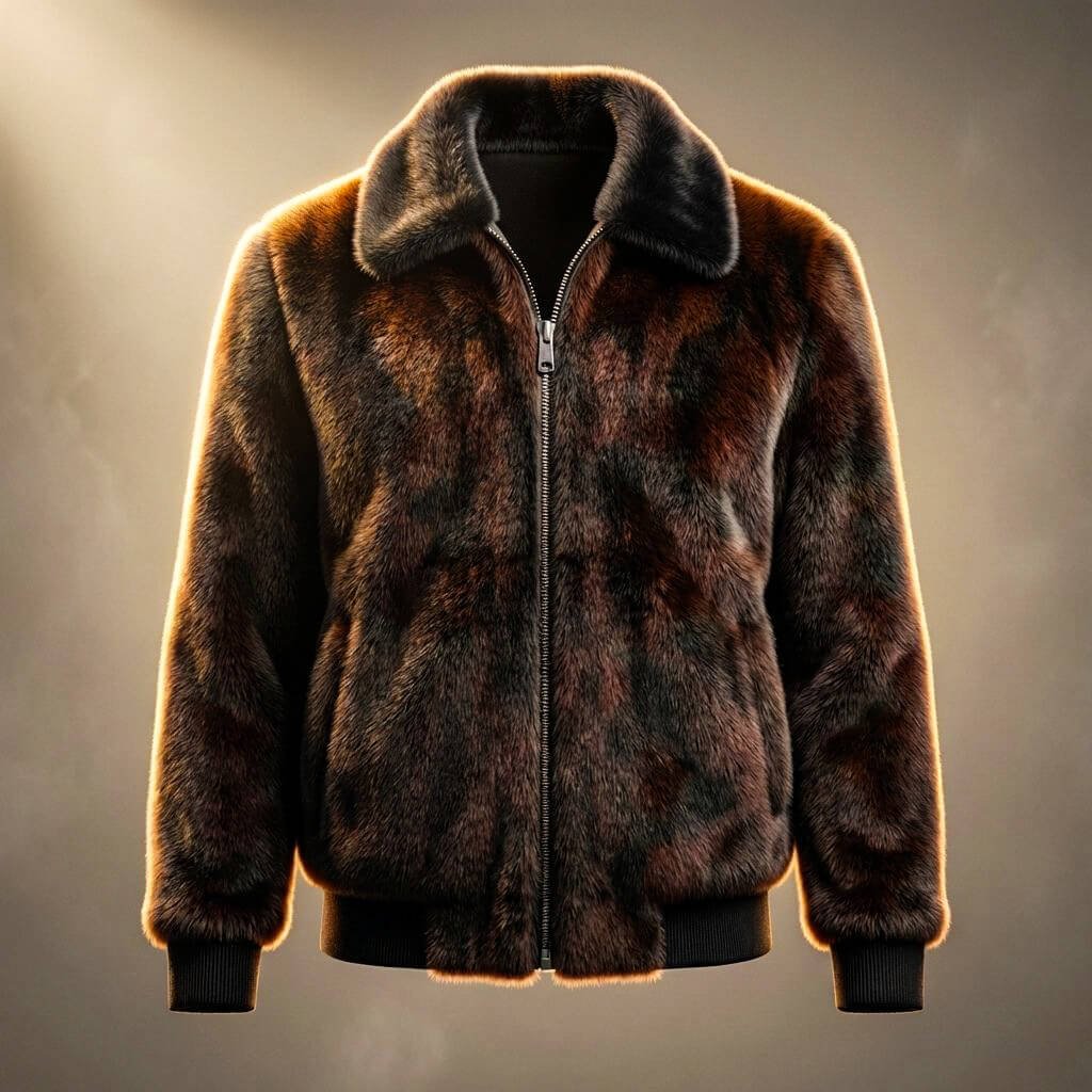 Herren Kunstfell-Bomberjacke