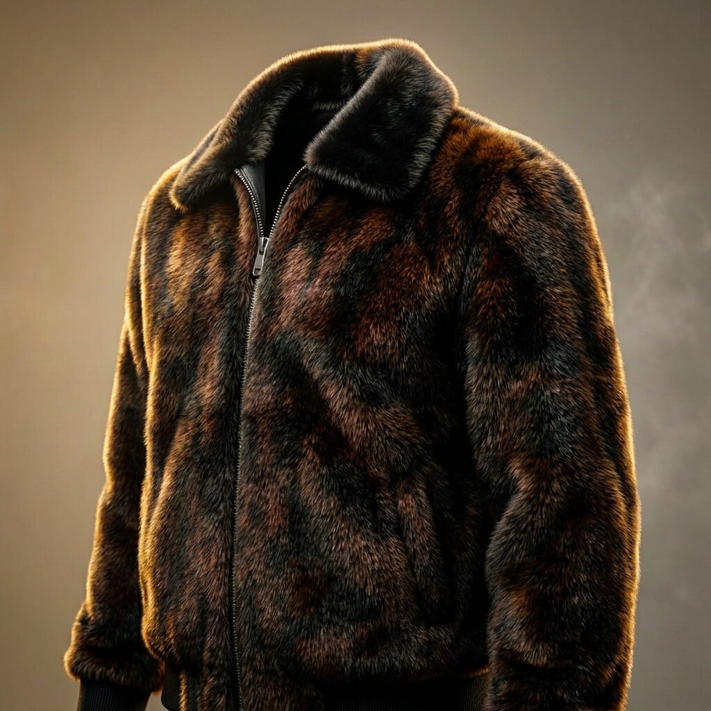 Herren Kunstfell-Bomberjacke