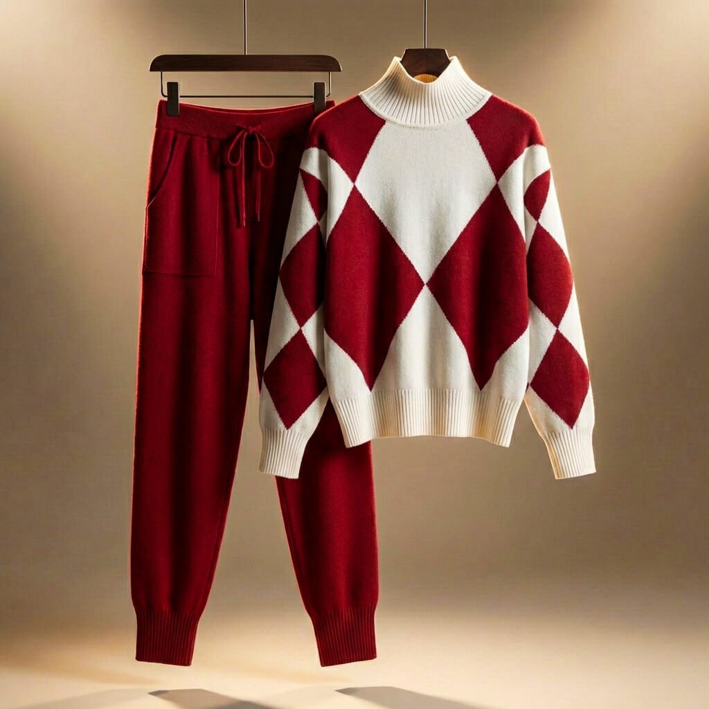 Damen Loungewear-Set aus Wollmischung