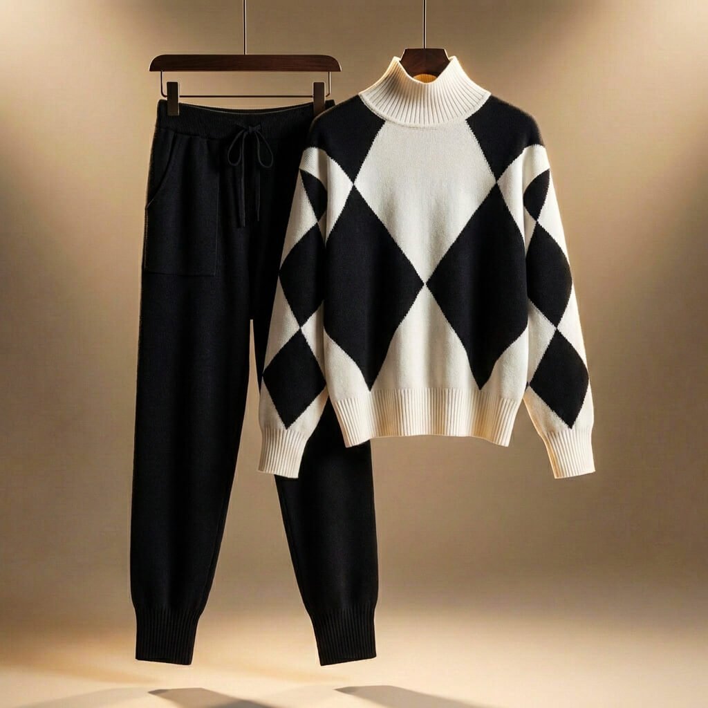 Damen Loungewear-Set aus Wollmischung