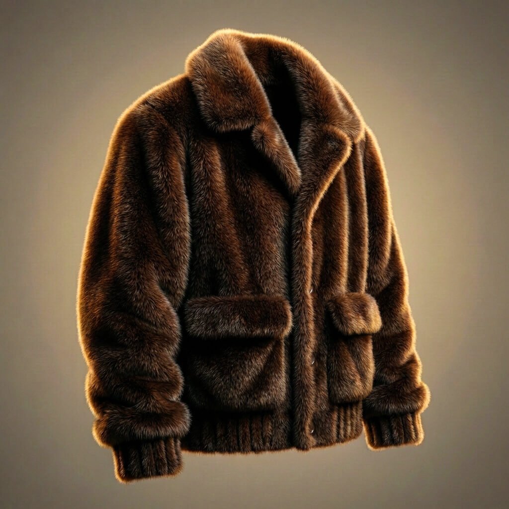 Herren Kunstfell-Jacke mit Schalkragen