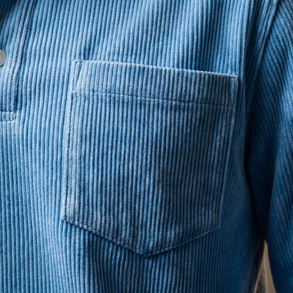 Herren Cord-Langarmshirt mit Polokragen