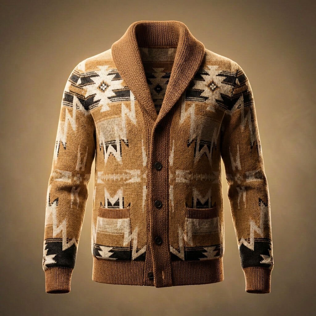Herren Cardigan aus Wollmischung mit Schalkragen