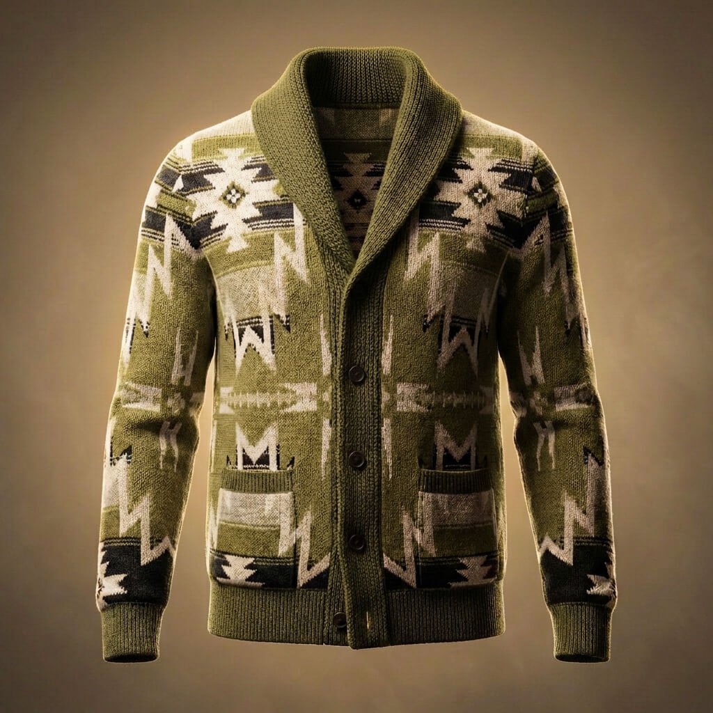 Herren Cardigan aus Wollmischung mit Schalkragen