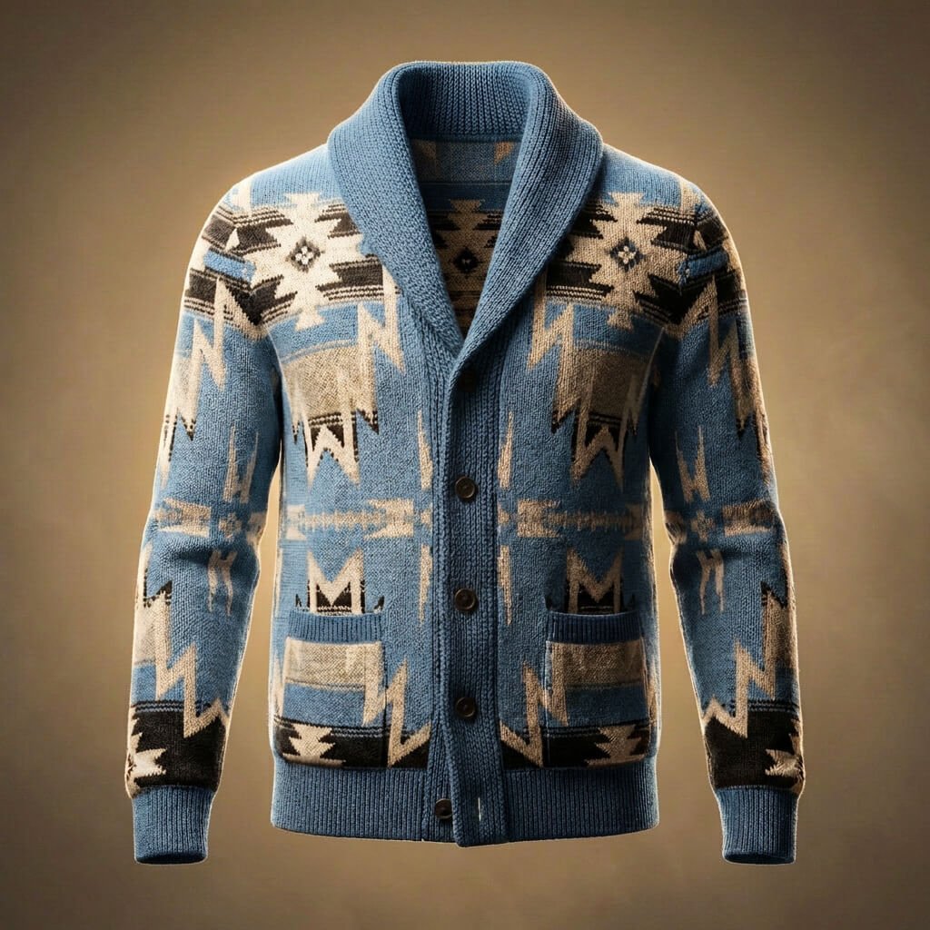 Herren Cardigan aus Wollmischung mit Schalkragen