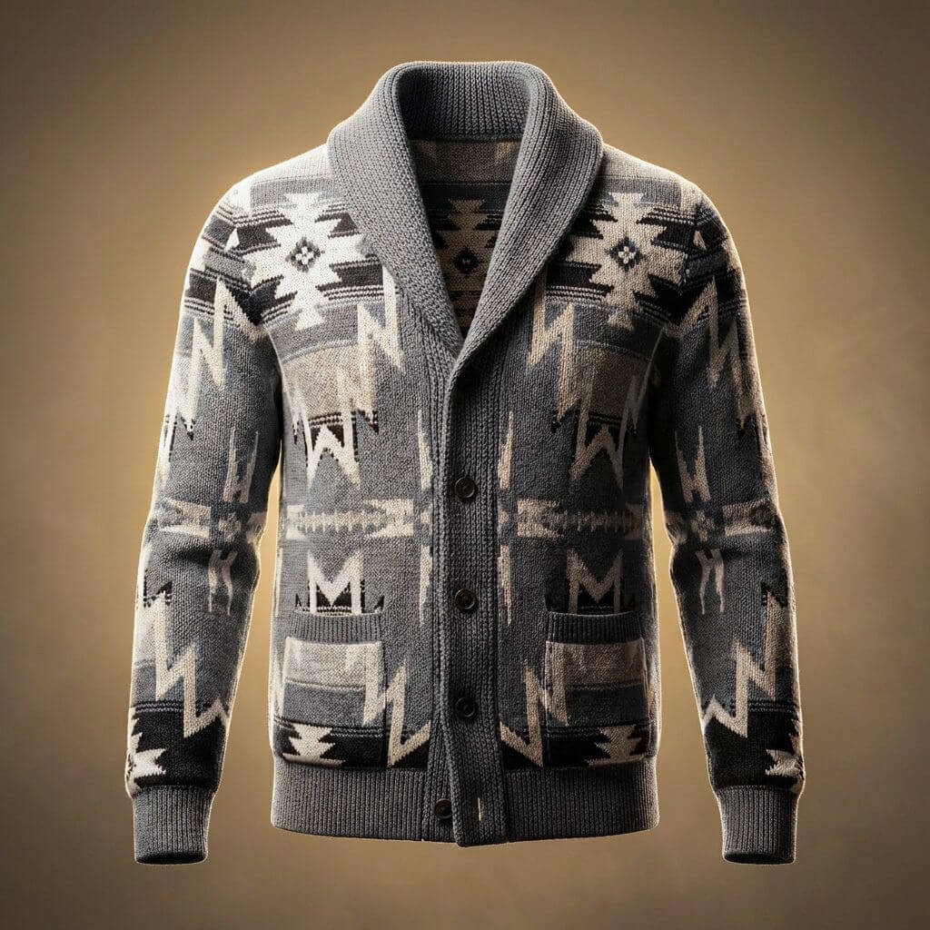 Herren Cardigan aus Wollmischung mit Schalkragen