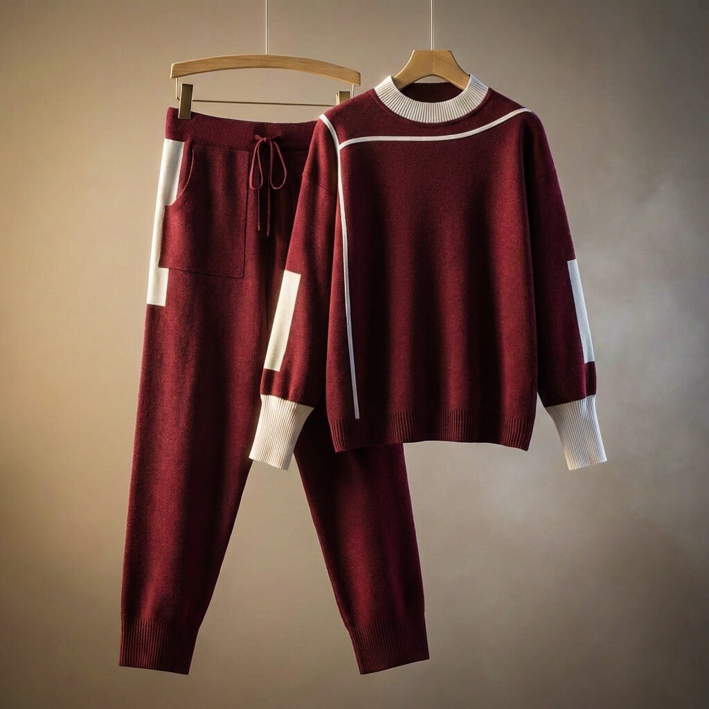 Damen Gemütliches Loungewear Set aus Wollmix