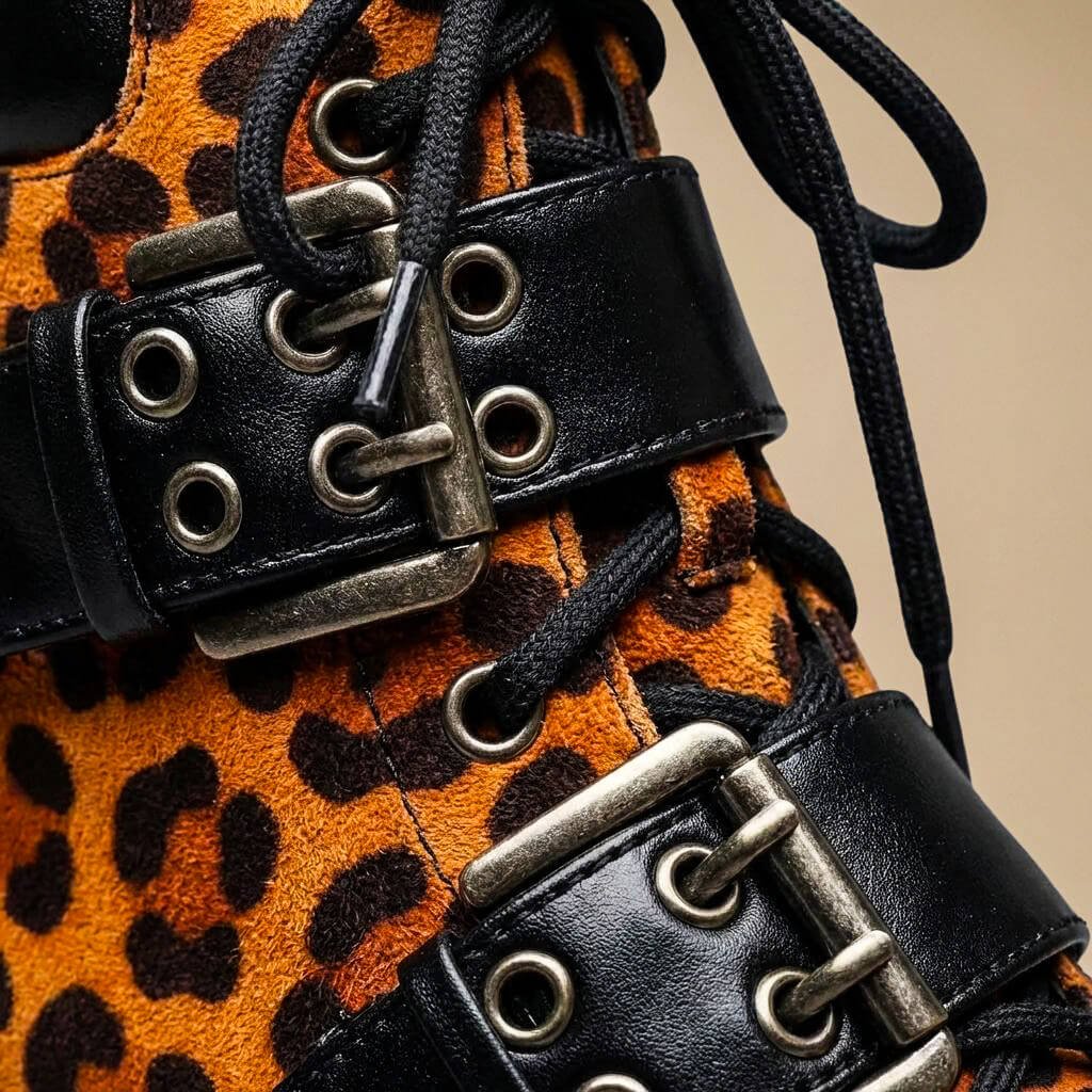 Damen Biker Boots mit Schnallen