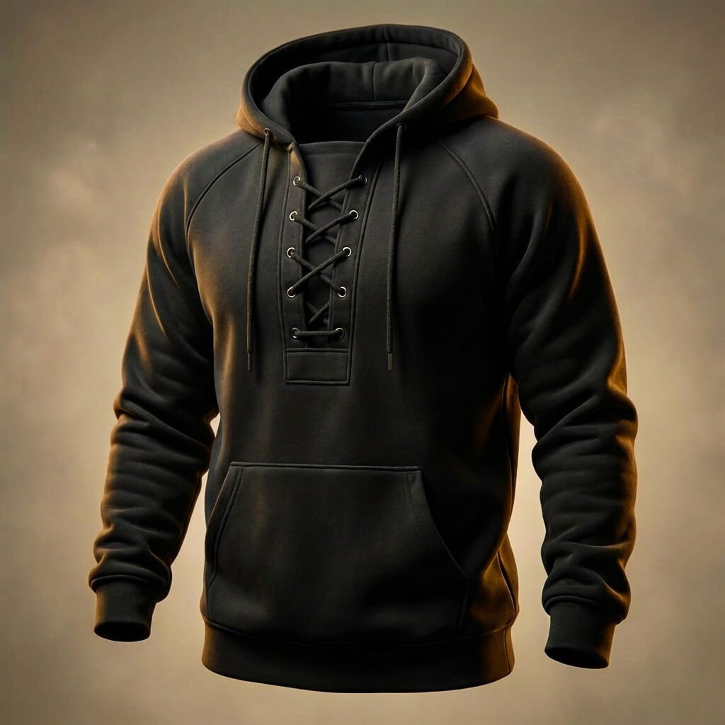 Herren Hoodie mit Schnürfront