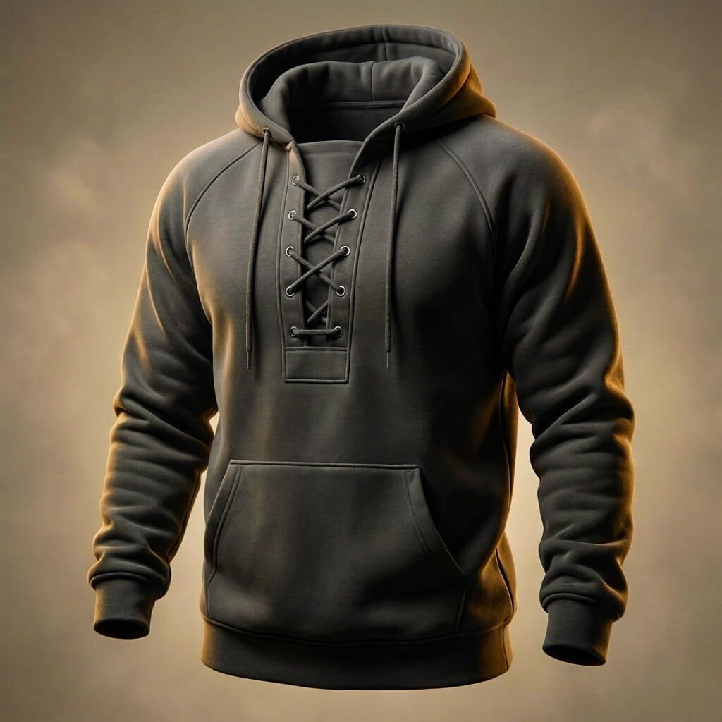 Herren Hoodie mit Schnürfront