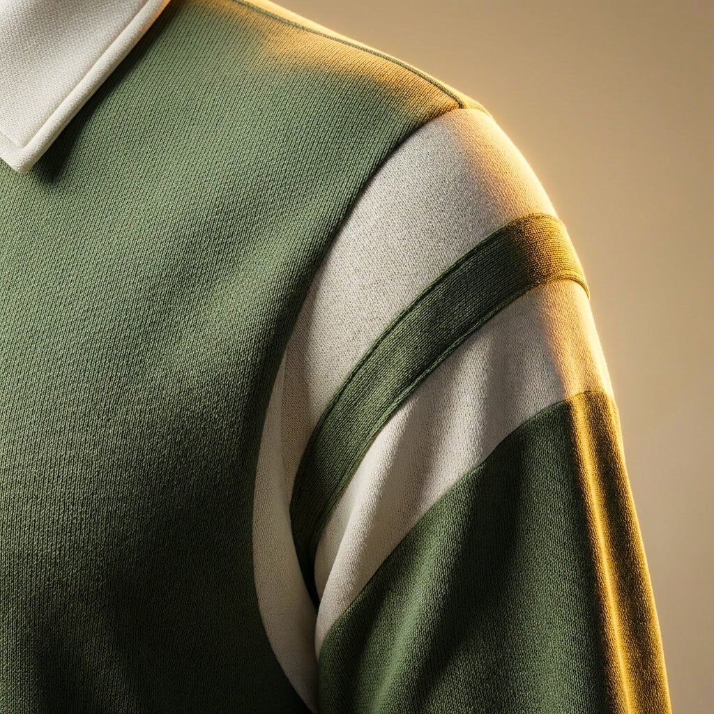 Herren Langarm-Poloshirt mit Kontrastkragen