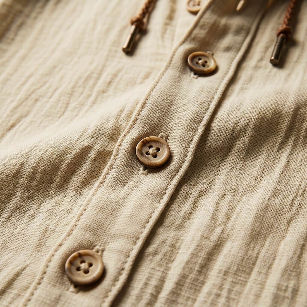 Herren Baumwoll-Leinen-Overshirt mit Kapuze
