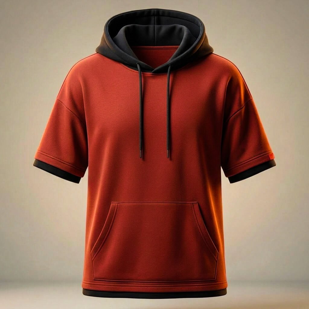 Herren Lässiger Kurzarm-Hoodie