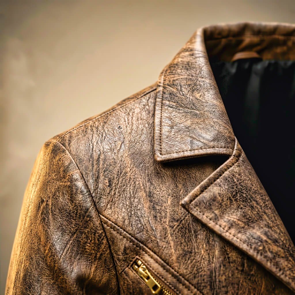 Herren Leder-Blazer mit Kerbkragen