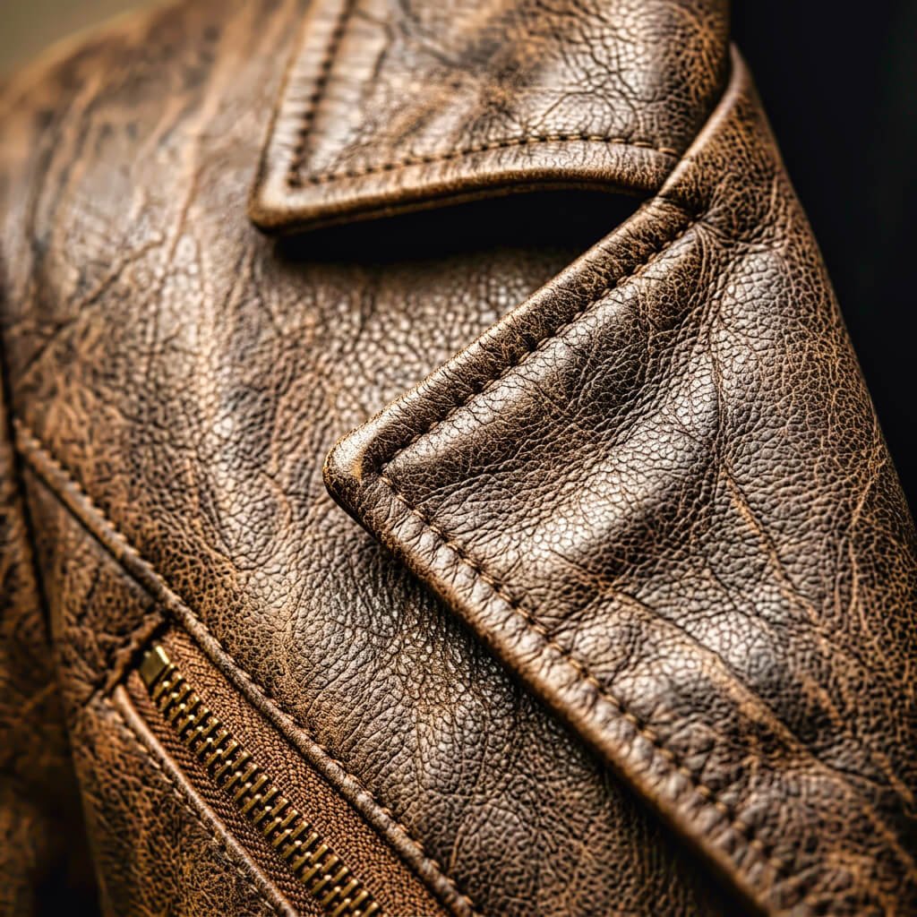 Herren Leder-Blazer mit Kerbkragen