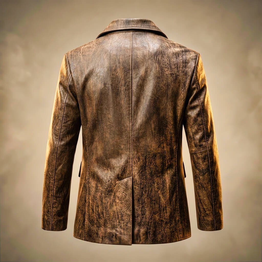 Herren Leder-Blazer mit Kerbkragen