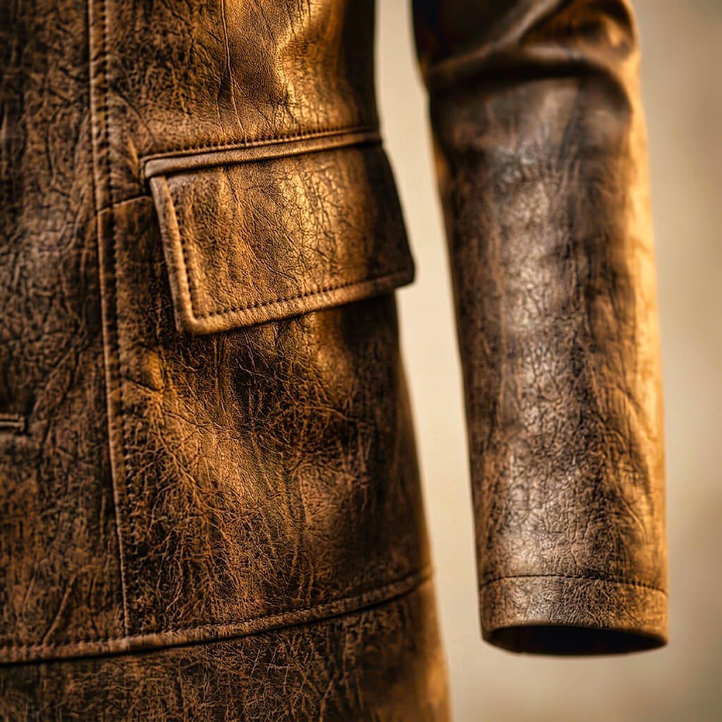 Herren Leder-Blazer mit Kerbkragen