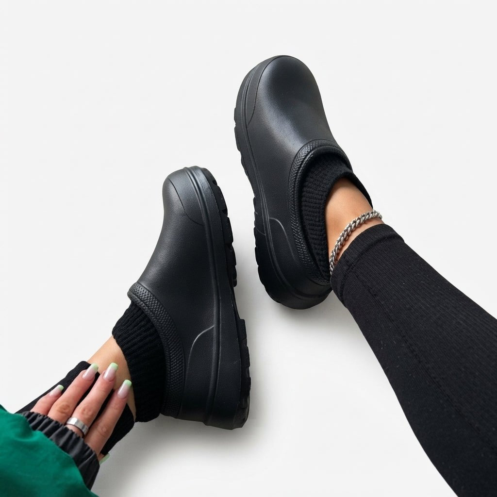 Damen Gemütliche Clogs mit Wollfutter