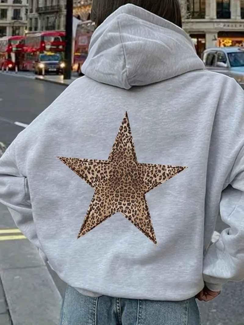 Damen Hoodie mit Leopardenmuster