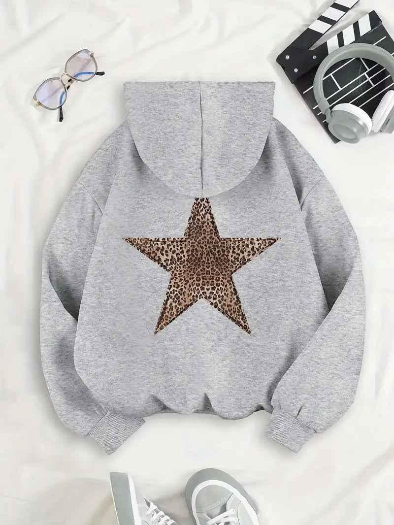 Damen Hoodie mit Leopardenmuster