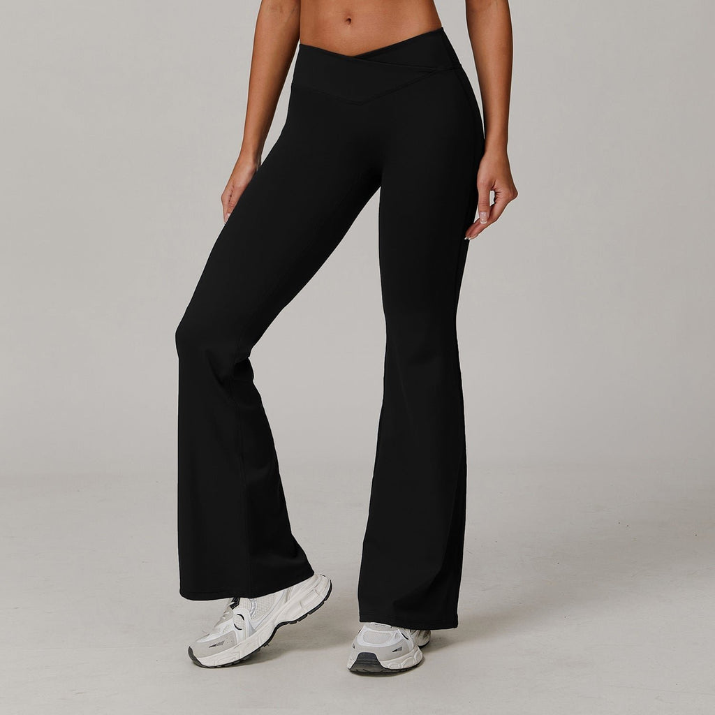 Damen Ausgestellte Leggings mit Crossover-Bund