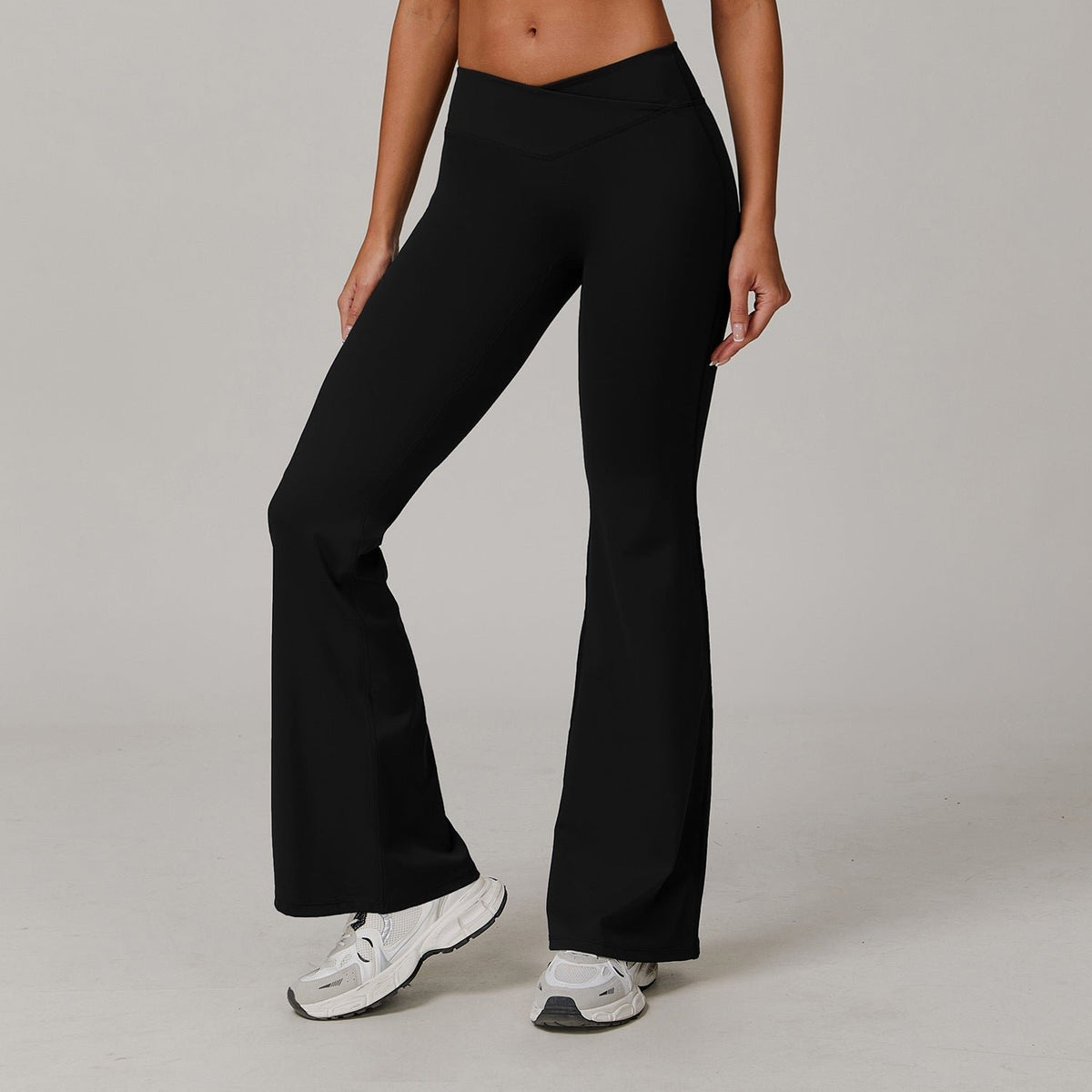 Damen Ausgestellte Leggings mit Crossover-Bund