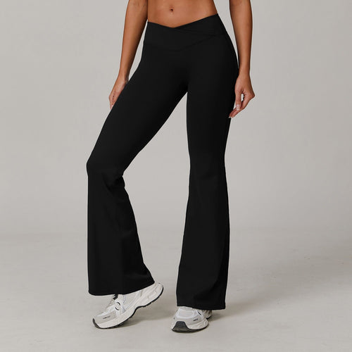 Damen Ausgestellte Leggings mit Crossover-Bund