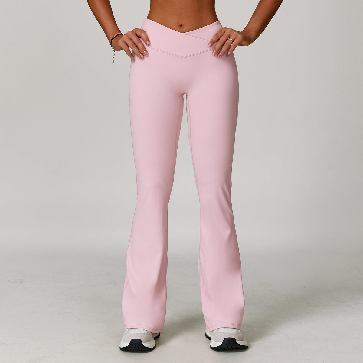 Damen Ausgestellte Leggings mit Crossover-Bund