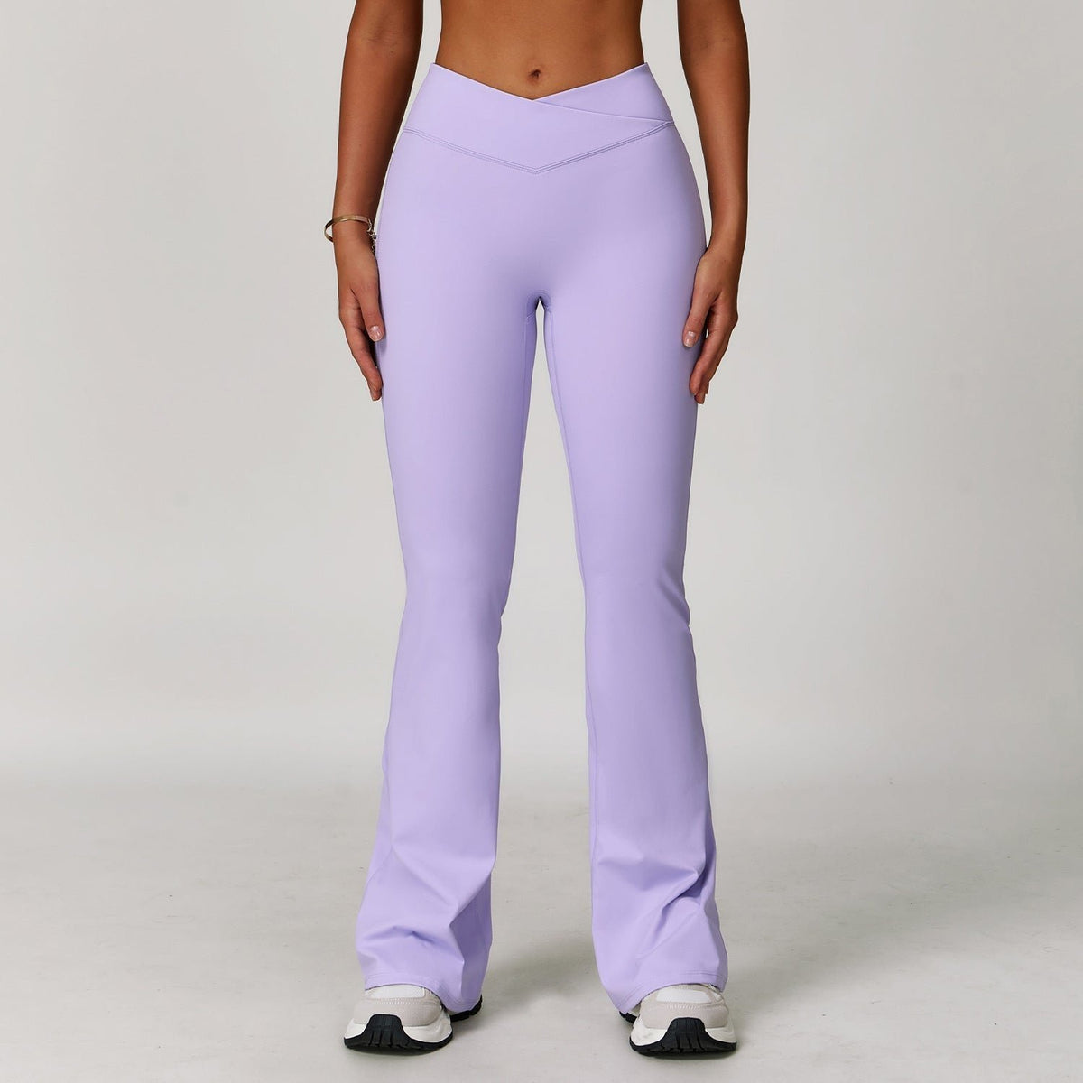 Damen Ausgestellte Leggings mit Crossover-Bund