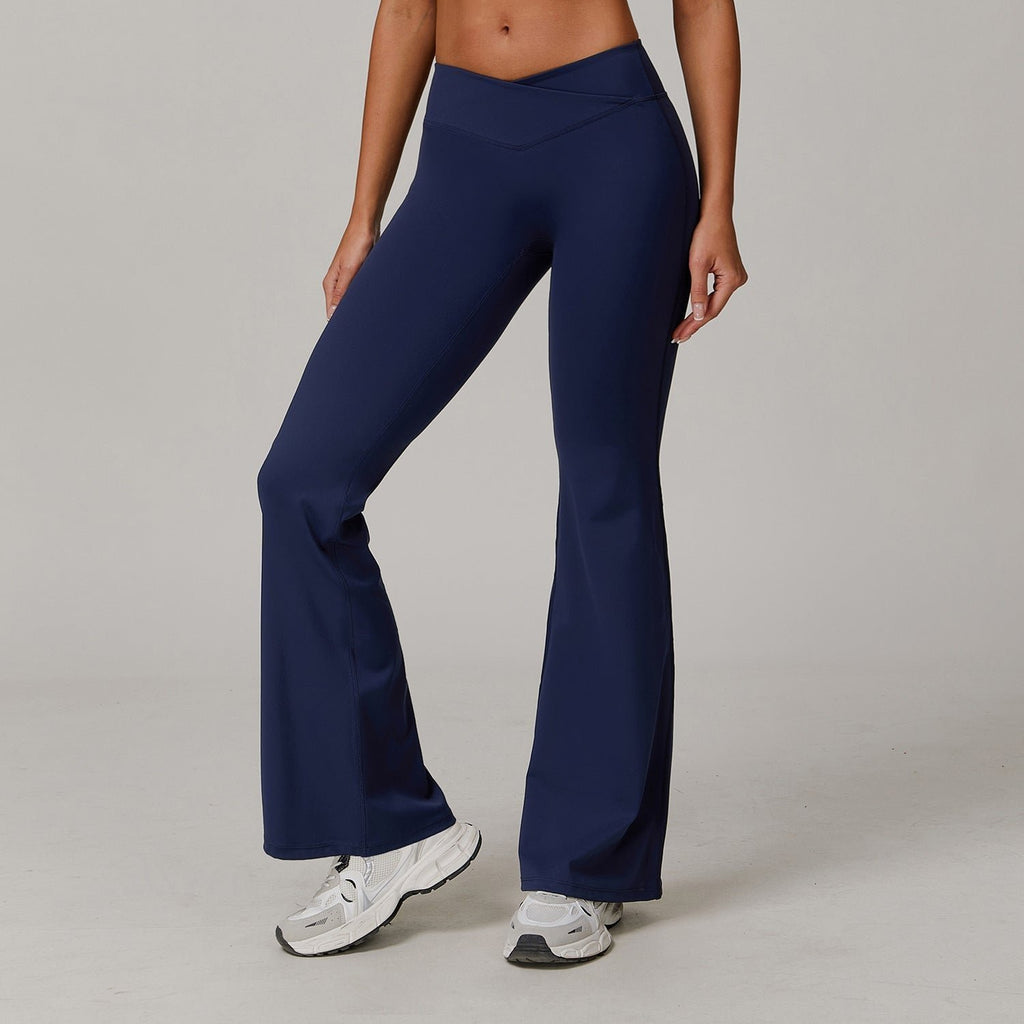 Damen Ausgestellte Leggings mit Crossover-Bund