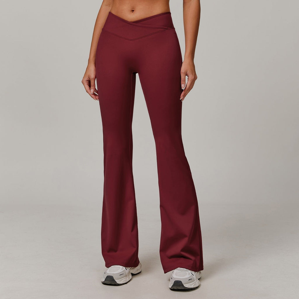 Damen Ausgestellte Leggings mit Crossover-Bund