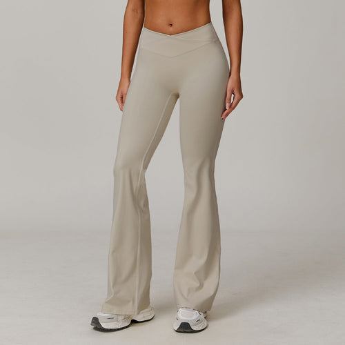 Damen Ausgestellte Leggings mit Crossover-Bund