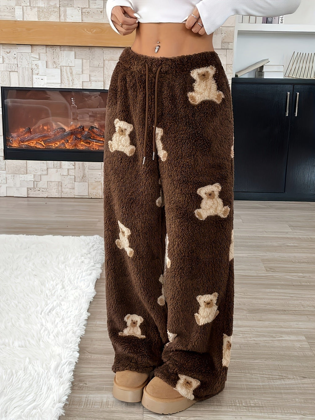 Damen Gemütliche Fleece-Jogginghose