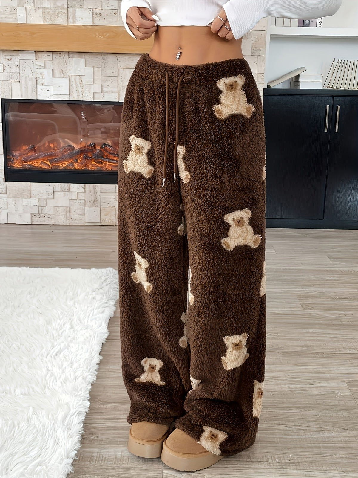 Damen Gemütliche Fleece-Jogginghose