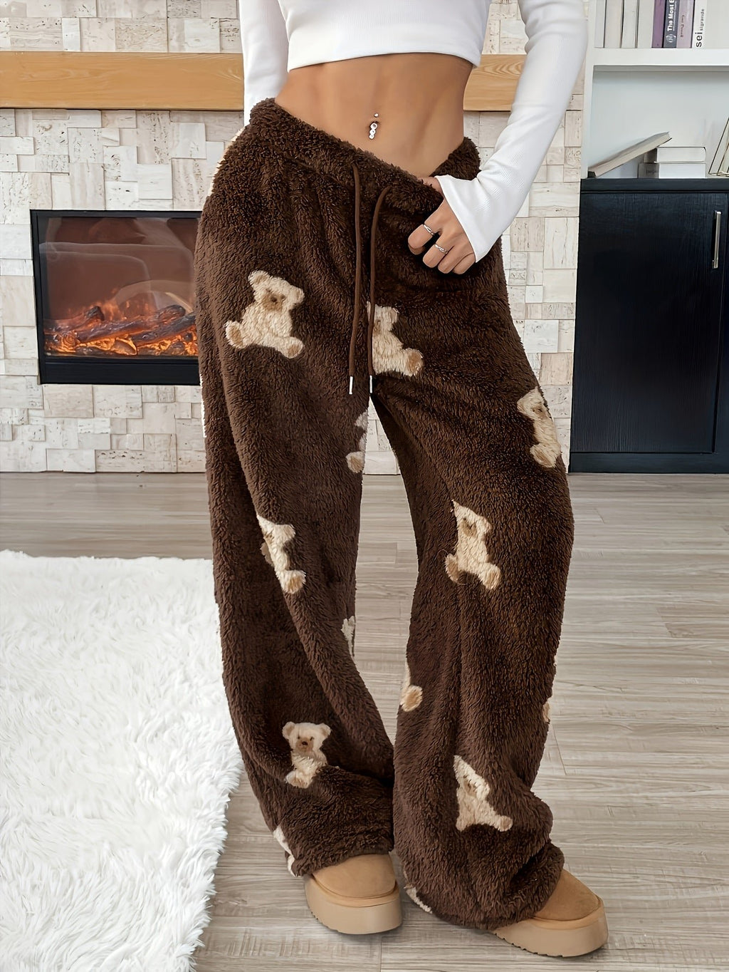 Damen Gemütliche Fleece-Jogginghose