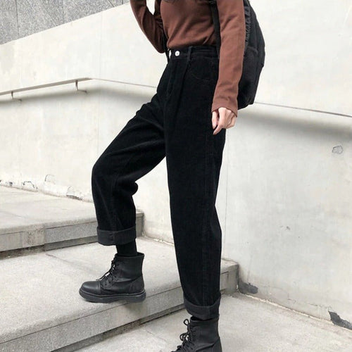 Damen Cordhose mit hohem Bund
