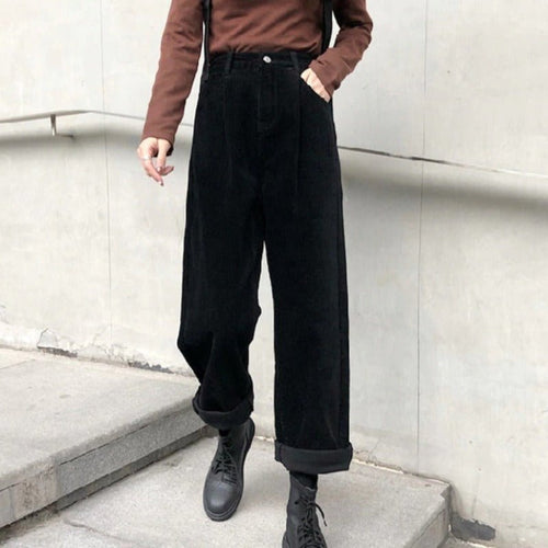 Damen Cordhose mit hohem Bund