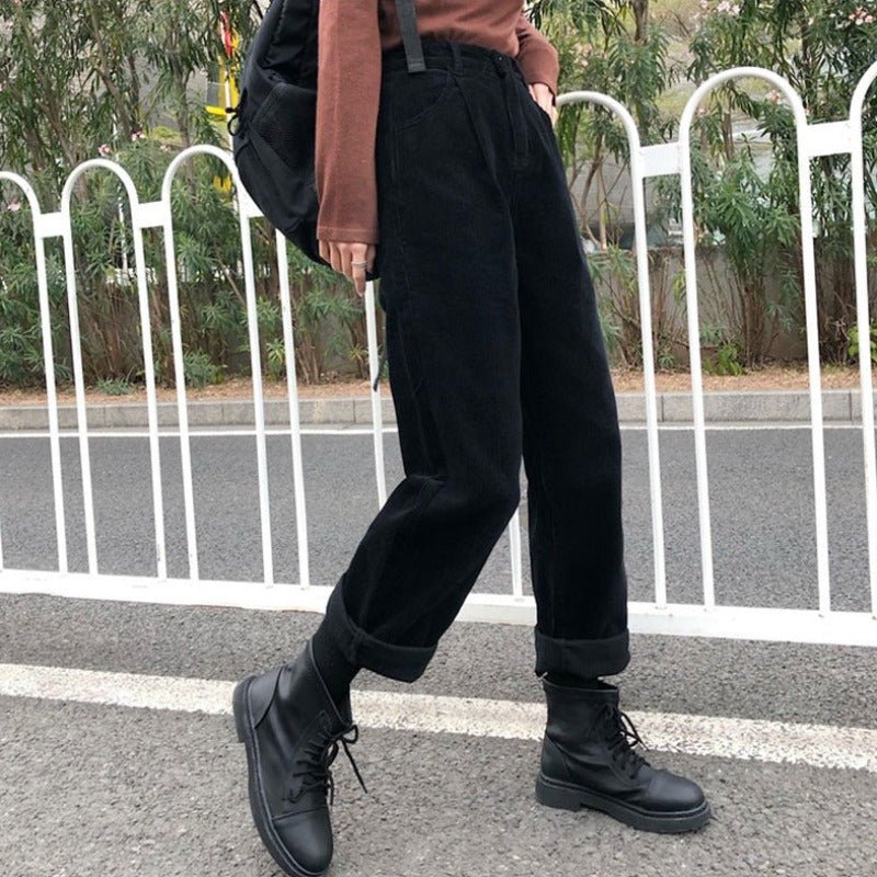 Damen Cordhose mit hohem Bund
