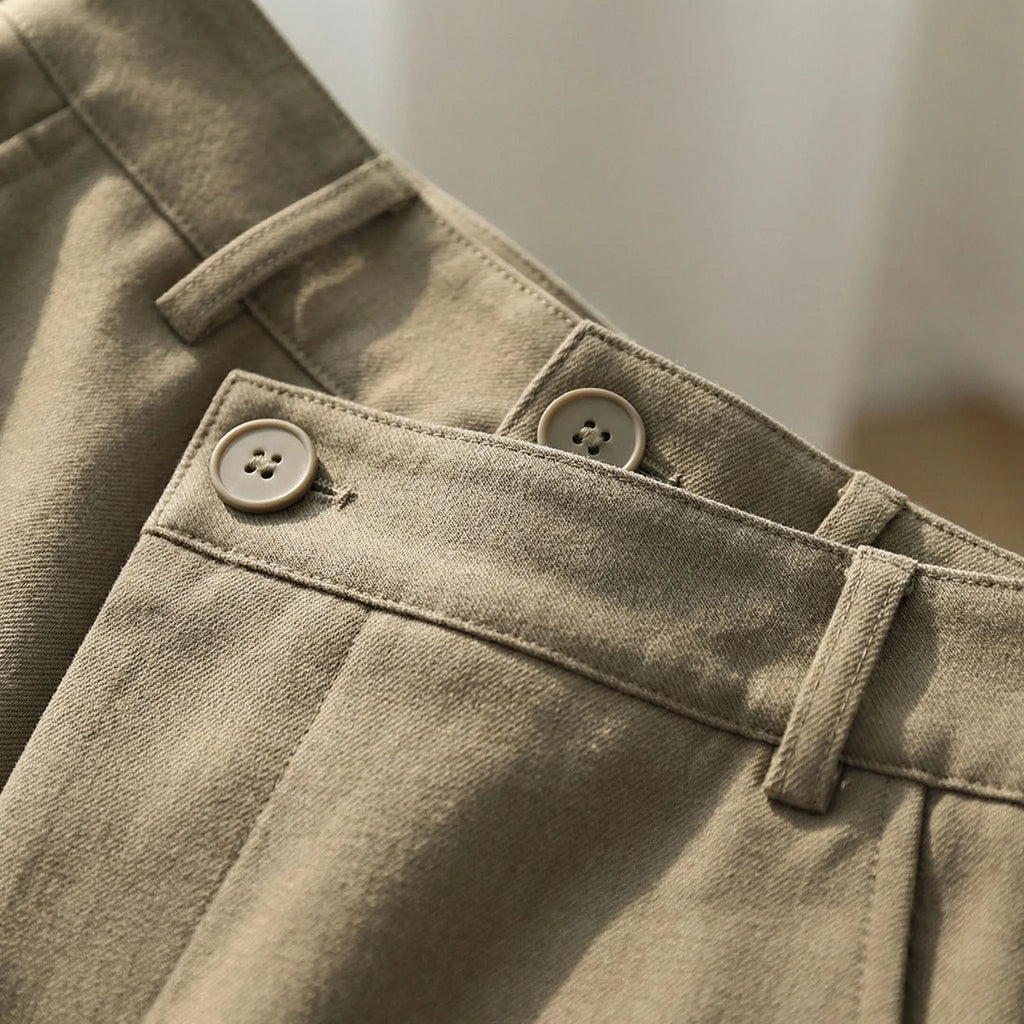 Damen Elegante High Waist Hose mit Wickel-Optik