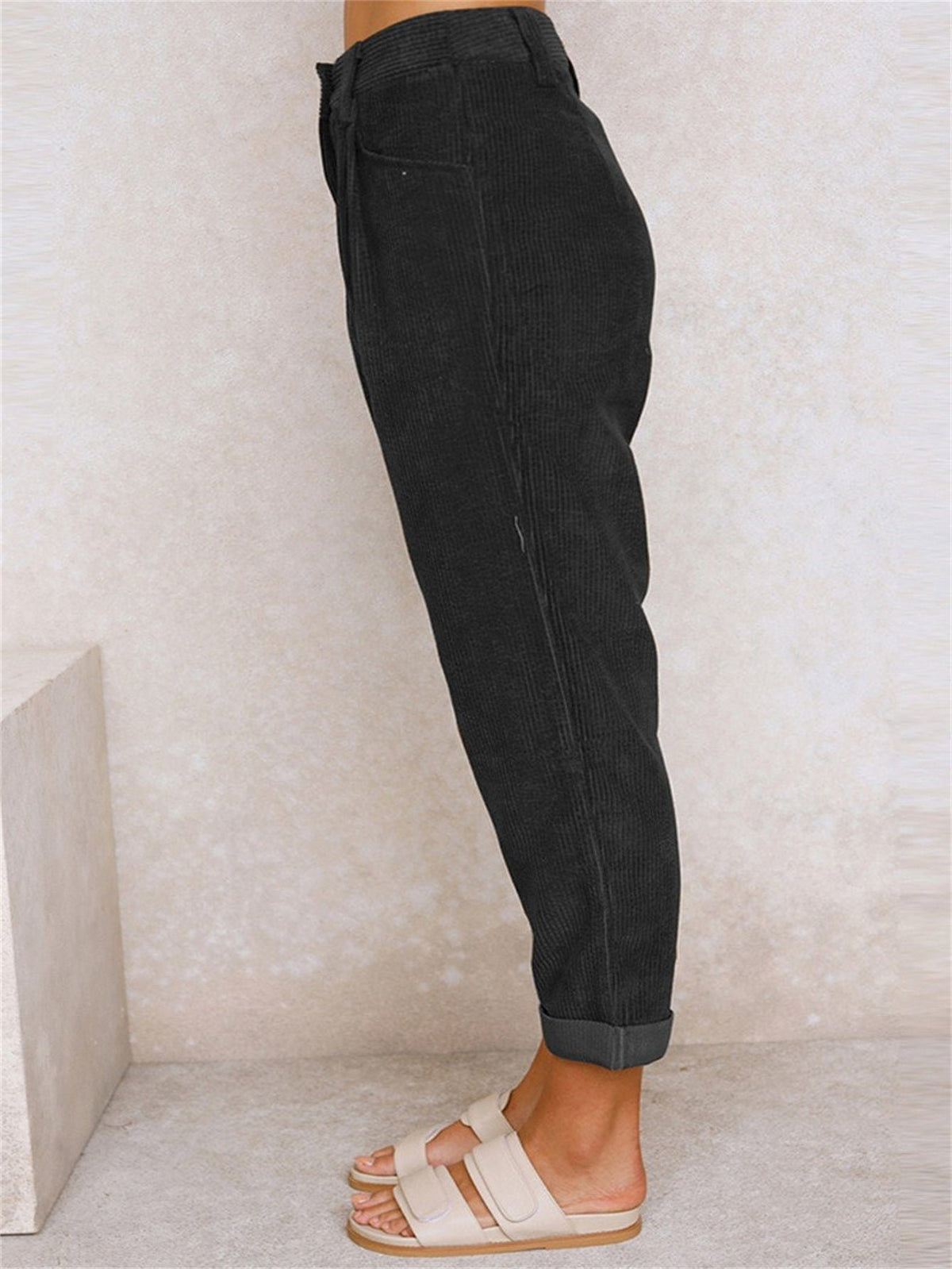Damen Cordhose mit Bundfalte