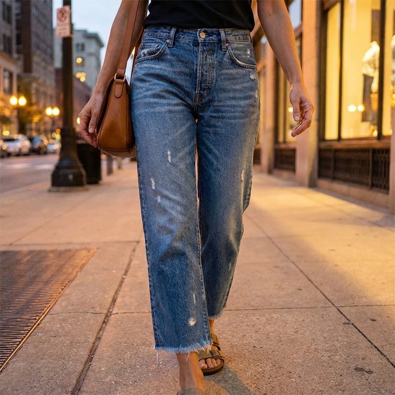 Damen Straight Leg Jeans im Vintage-Look
