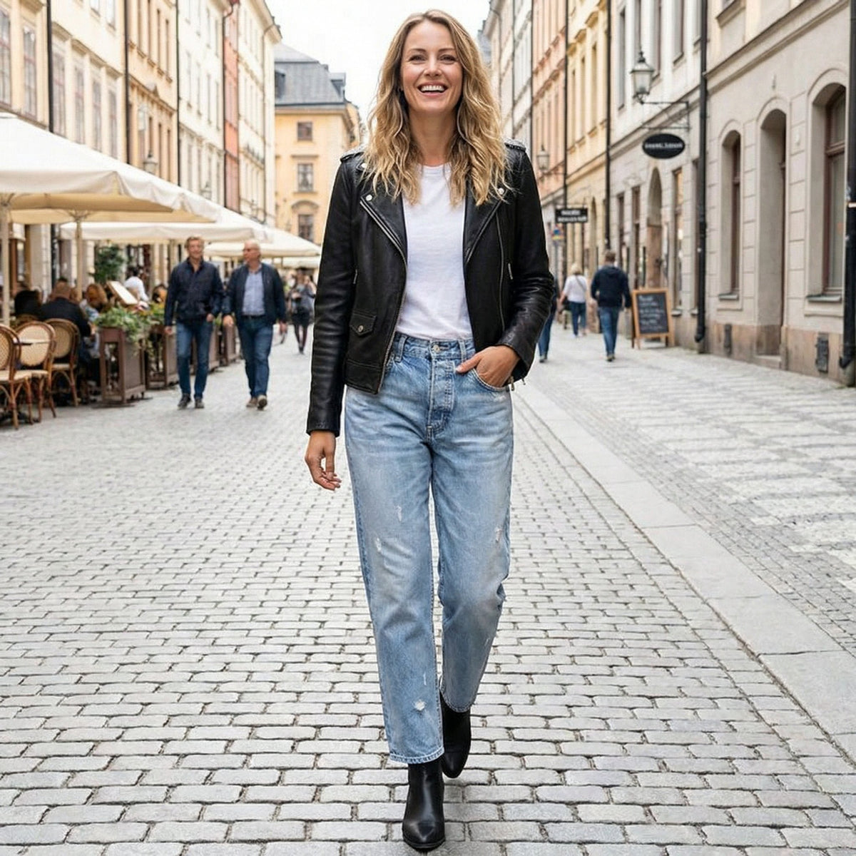 Damen Straight Leg Jeans im Vintage-Look