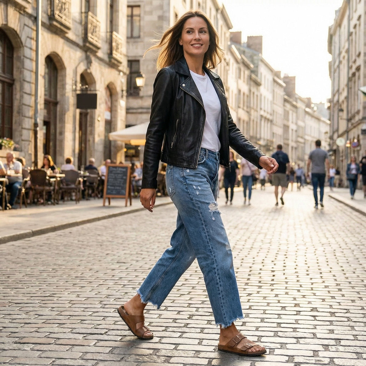 Damen Straight Leg Jeans im Vintage-Look
