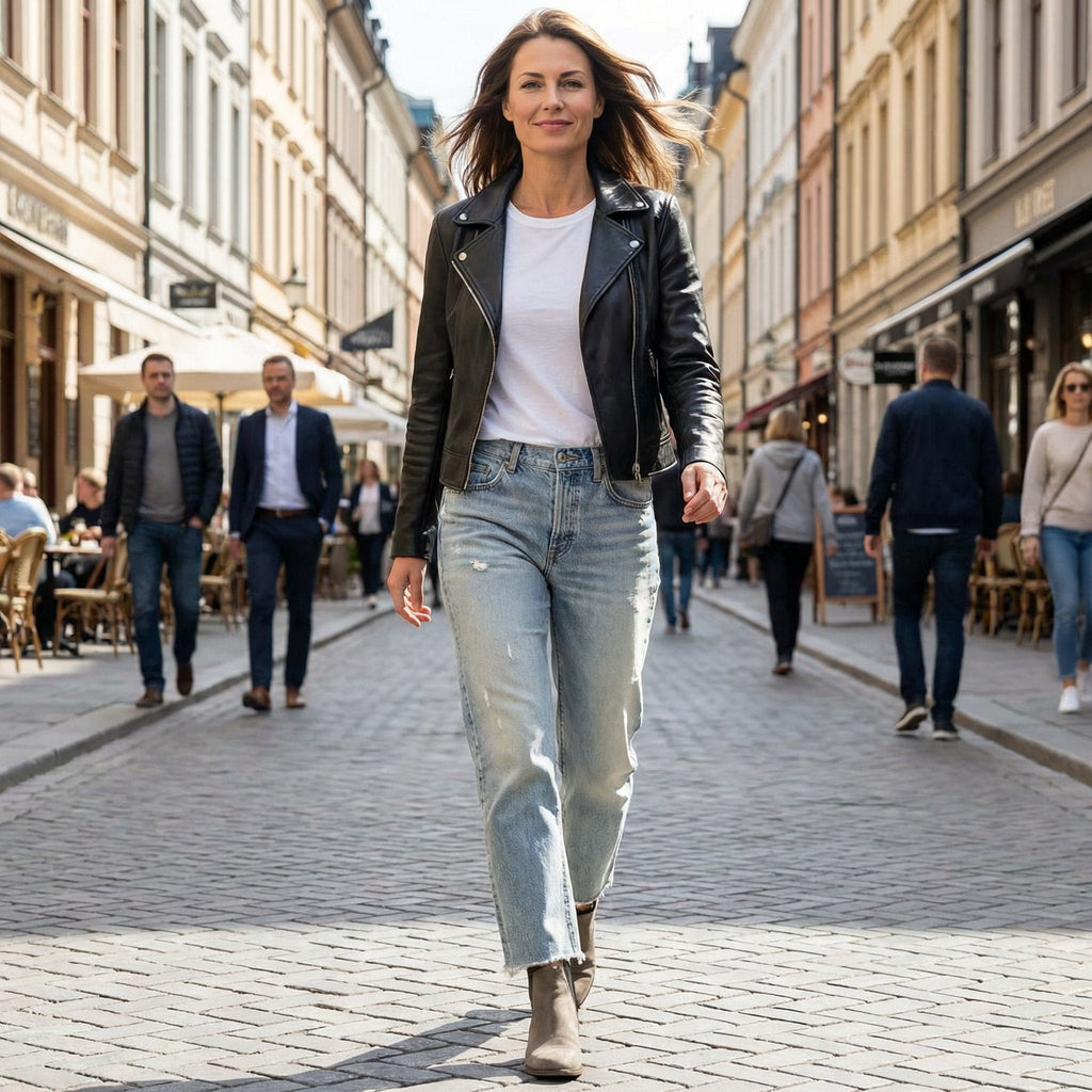Damen Straight Leg Jeans im Vintage-Look