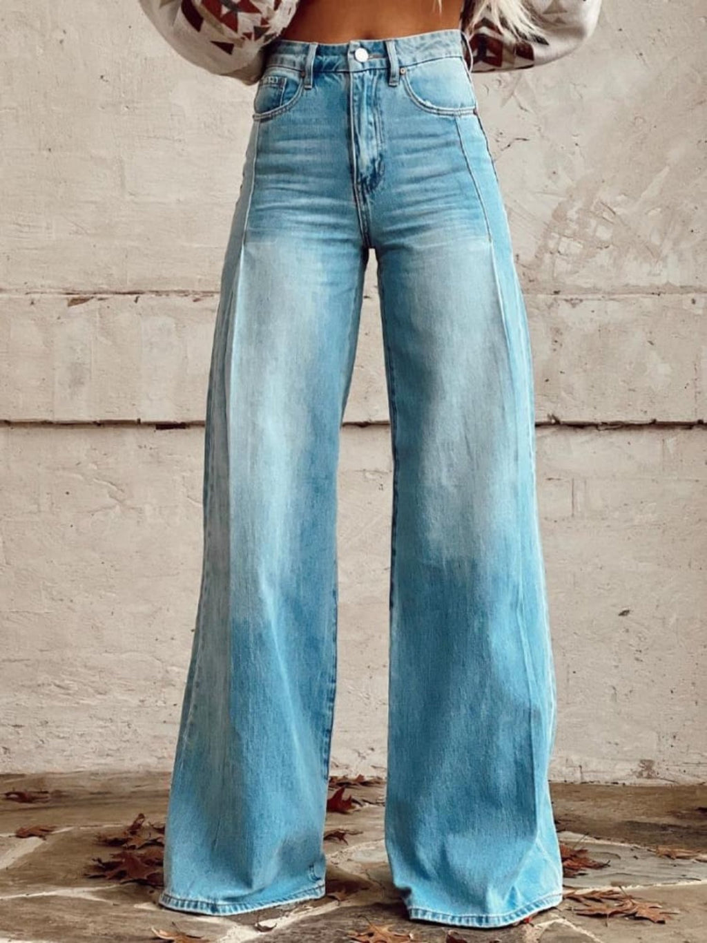 Damen Wide Leg Jeans mit hoher Taille