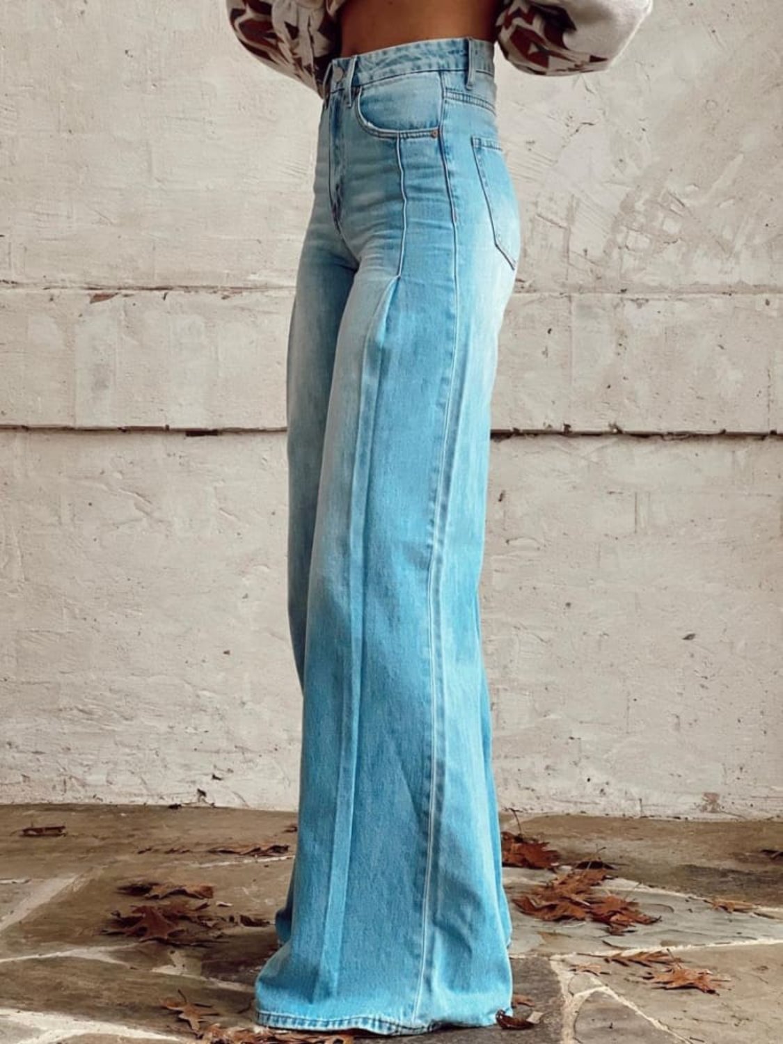 Damen Wide Leg Jeans mit hoher Taille