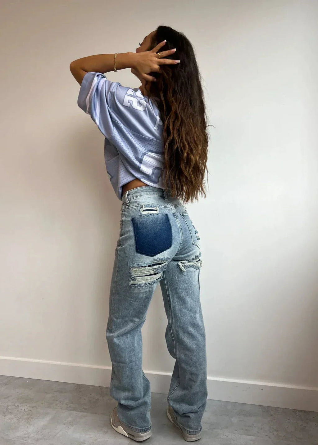 Damen Baggy Jeans im Destroyed-Look