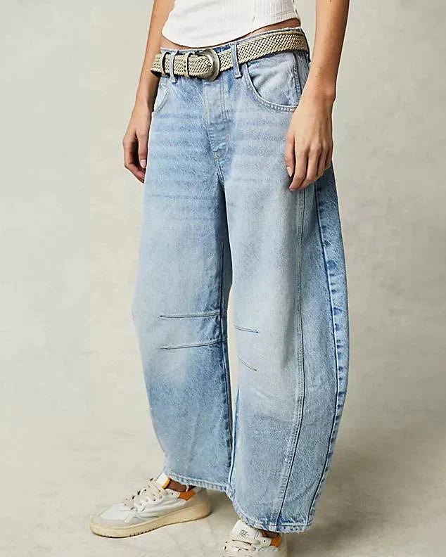 Damen Barrel Jeans mit mittlerer Leibhöhe