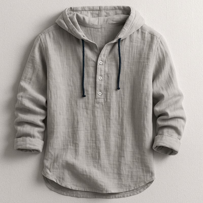 Herren Lässiger Leinen-Hoodie